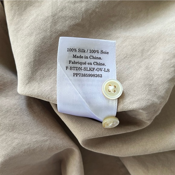 Everlane The Utility Shirt in Washable Silk ‘Burnt Sugar’  Brown Size 0 $150 - Picture 9 of 15